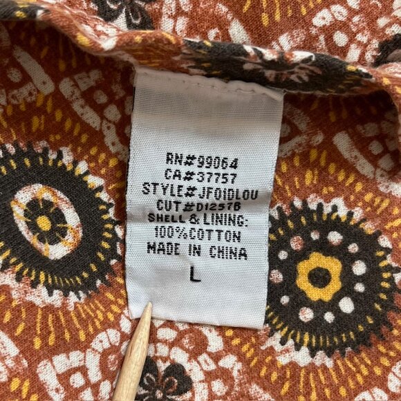 Billabong Reversible Retro Bohemian Multicolored Cotton Hoodie Jacket Large - Picture 16 of 16